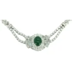 Pt850/Pt900 翡翠・ダイヤモンド ネックレス/ペンダントトップ 2.63・3.13 ct