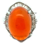 Pt･Pm900 ファイヤーオパール・ダイヤモンド リング 9.33・D0.64ct