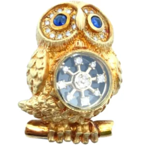 K18 サファイア・ダイヤモンド ブローチ 0.28・0.32ct