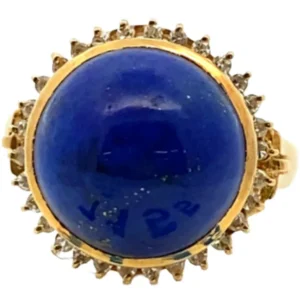 K18 ラピスラズリ・ダイヤモンド リング 0.2ct