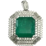 Pt･Pm900 エメラルド・ダイヤモンド ペンダントトップ 14.13 ct 2.91 ct