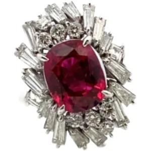 Pt･Pm900 タイ産ルビー・ダイヤモンド リング 2.18・D1.03ct