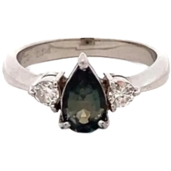 Pt･Pm900 アレキサンドライト・ダイヤモンド リング 0.94 ct 0.2 ct
