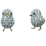 X線結果K18Pt950 ダイヤモンド・青石 ピアスイヤリング D0.965・D1.186・S0.041・S0.017 ct