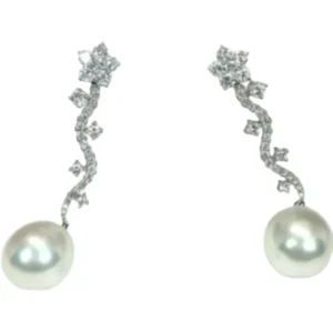 K18 パール・ダイヤモンド ピアス/イヤリング D1.32 ct