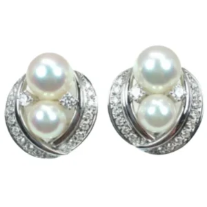 K18 パール・ダイヤモンド ピアス/イヤリング 0.3・0.28 ct