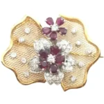 K18 ルビー・ダイヤモンド ブローチ R2.1・0.86 ct