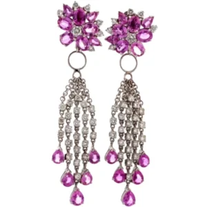 K18WG サファイア・ダイヤモンド ピアス/イヤリング 7.26・D1.50・7.26・D1.50ct