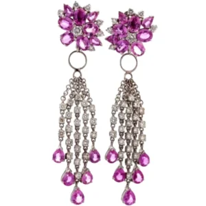 K18WG サファイア・ダイヤモンド ピアス/イヤリング 7.26・D1.50・7.26・D1.50ct