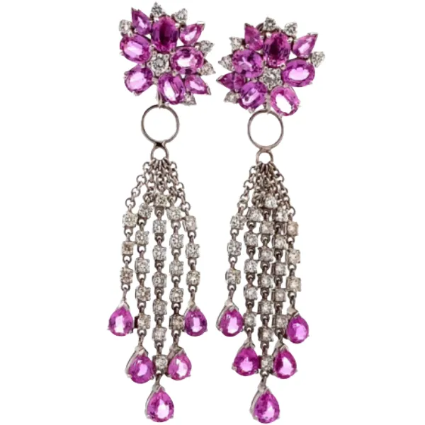 K18WG サファイア・ダイヤモンド ピアス/イヤリング 7.26・D1.50・7.26・D1.50ct