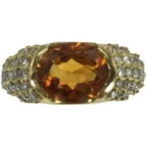 K18 シトリン・ダイヤモンド リング 0.68 ct