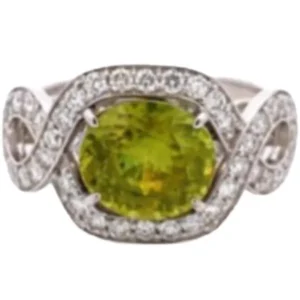 Pt･Pm900 スフェーン・ダイヤモンド リング 2.12 ct D0.58 ct