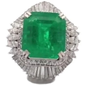 Pt･Pm900 コロンビア産エメラルド・ダイヤモンド リング 11.11 ct 2.78 ct