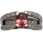 Pt900 パパラチアサファイア・ダイヤモンド リング S1.06 ct D0.18 ct