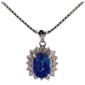 Pt･Pm850 サファイア・ダイヤモンド ペンダントトップ S4.89・D0.1.02 ct