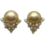 K18 パール・ダイヤモンド ピアス/イヤリング 約11 ㎜ 0.55・0.55 ct