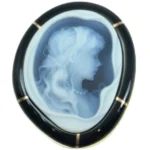 K18 カメオ・オニキス ブローチ