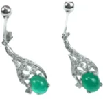 K18WG/Pt900 エメラルド・ダイヤモンド ピアス/イヤリング 1.32・1.02 ct 0.17・0.17 ct