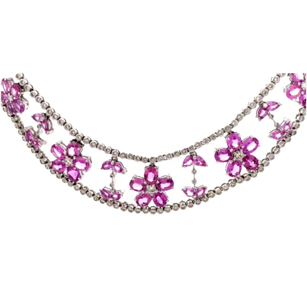 K18WG・SILVER サファイア・ダイヤモンド ネックレス/ペンダントトップ ct