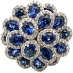 K18WG サファイア・ダイヤモンド リング 6.76・1.3ct