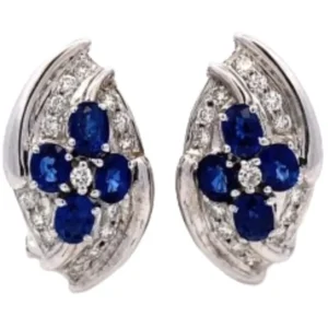 K18 サファイア・ダイヤモンド ピアス  D0.43・S1.79 ct