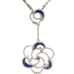 K18WG ダイヤモンド・サファイア ネックレス/ペンダントトップ D2.07・S1.44ct