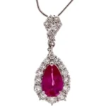 Pt･Pm900 ルビーみため・ダイヤモンド ペンダントトップ R3.57 ct D1.704 ct