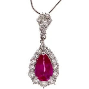 Pt･Pm900 ルビーみため・ダイヤモンド ペンダントトップ R3.57 ct D1.704 ct