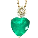 K18 エメラルド・ダイヤモンド ペンダントトップ E16.73 ct 0.418 ct