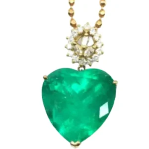 K18 エメラルド・ダイヤモンド ペンダントトップ E16.73 ct 0.418 ct