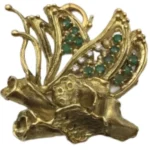 K18 エメラルド・ダイヤモンド ブローチ 9.4 g