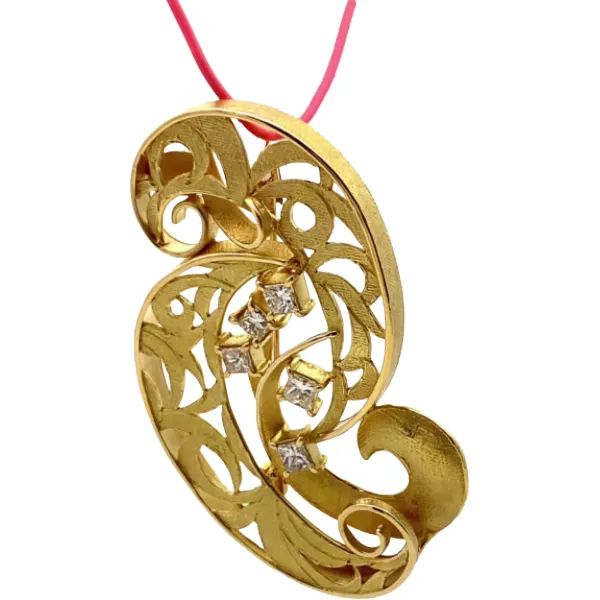 K18 ダイヤモンド ブローチ 1.013ct