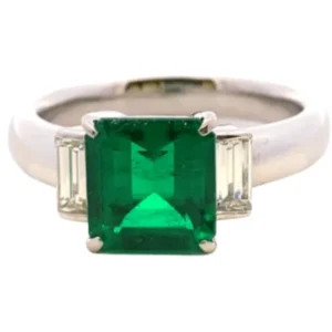 Pt･Pm900 コロンビア産エメラルド・ダイヤモンド リング 2.17・D0.51ct
