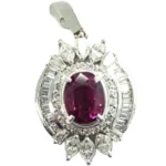 Pt･Pm900 ルビー・ダイヤモンド ネックレス/ペンダントトップ 3.4・D1.59ct