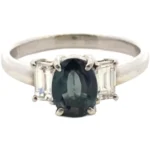 Pt･Pm900 ブラジル産アレキサンドライト・ダイヤモンド リング 1.09・D0.46ct