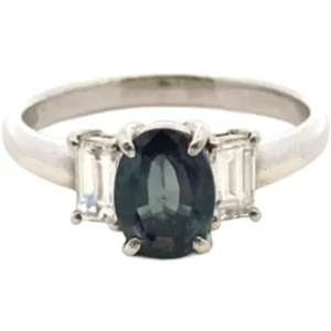 Pt･Pm900 ブラジル産アレキサンドライト・ダイヤモンド リング 1.09・D0.46ct