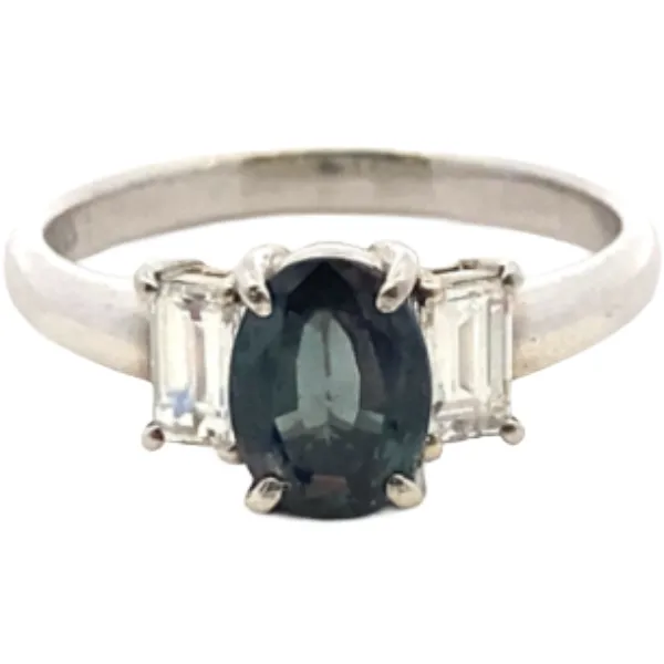Pt･Pm900 ブラジル産アレキサンドライト・ダイヤモンド リング 1.09・D0.46ct