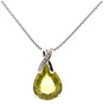 K18WG スフェーン・ダイヤモンド ネックレス/ペンダントトップ 7.29・D0.05ct