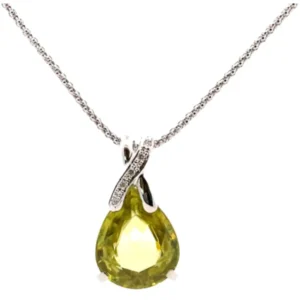 K18WG スフェーン・ダイヤモンド ネックレス/ペンダントトップ 7.29・D0.05ct