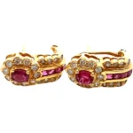 K18 ルビー・ダイヤモンド ピアス/イヤリング R0.56・R0.47・D0.47ct