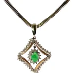 Pt850/Pt900/K18 翡翠・ダイヤモンド ネックレス/ペンダントトップ 0.64ct