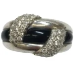 Pt･Pm900 オニキス・ダイヤモンド リング 0.5 ct