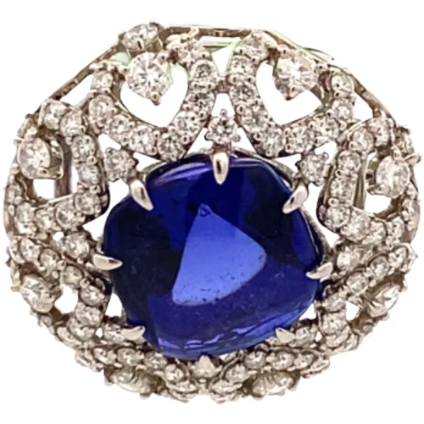 Pt･Pm900 タンザナイト・ダイヤモンド ネックレス/ペンダントトップ 7.252・D1.32ct