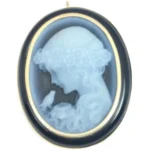 K14 カメオ・オニキス ブローチ