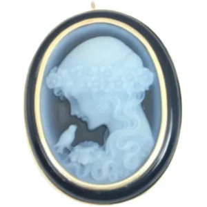 K14 カメオ・オニキス ブローチ