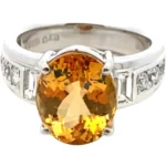 Pt･Pm900 トパーズ・ダイヤモンド リング 6.108・0.70ct