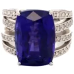 Pt･Pm900 タンザナイト・ダイヤモンド リング 13.58 ct D0.56 ct