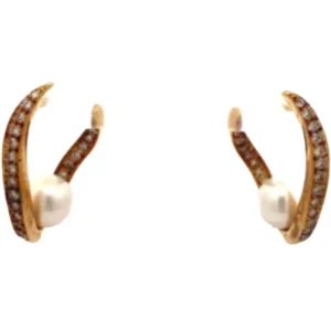 K18 パール・ダイヤモンド ピアス/イヤリング 0.442 ct