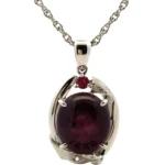 Pt850/Pt900 スターサファイア・ガーネット ネックレス/ペンダントトップ 8.97・0.13ct