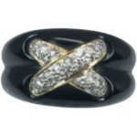 K18 オニキス・ダイヤモンド リング D0.26 ct